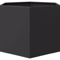 vidaXL Odlingslåda svart sexkantig 69x60x45 cm stål