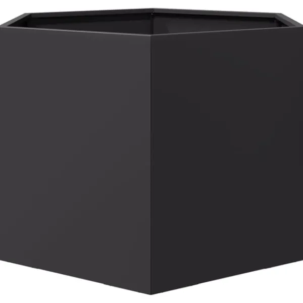 vidaXL Odlingslåda svart sexkantig 69x60x45 cm stål