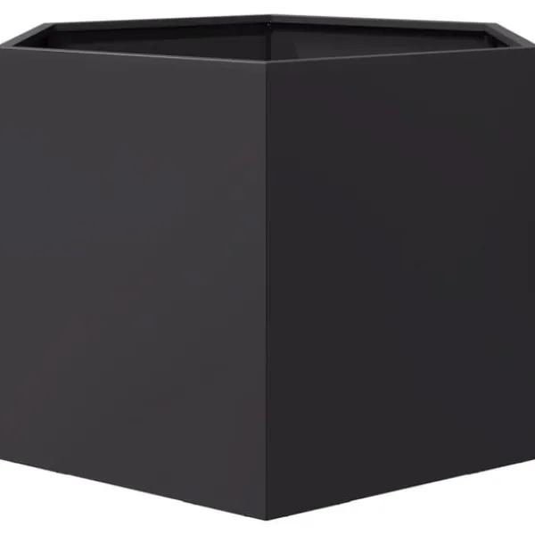 vidaXL Odlingslåda svart sexkantig 69x60x45 cm stål