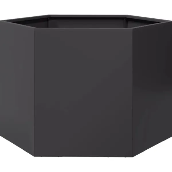 vidaXL Odlingslåda svart sexkantig 69x60x45 cm stål