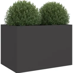 vidaXL Odlingslåda svart 62x47x46 cm kallvalsat stål - Krukor & odlingslådor
