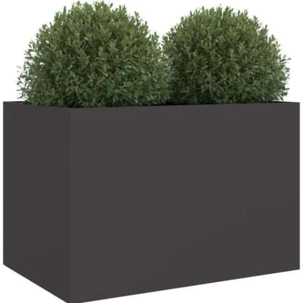 vidaXL Odlingslåda svart 62x47x46 cm kallvalsat stål - Krukor & odlingslådor