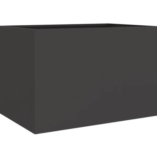 vidaXL Odlingslåda svart 62x47x46 cm kallvalsat stål - Krukor & odlingslådor