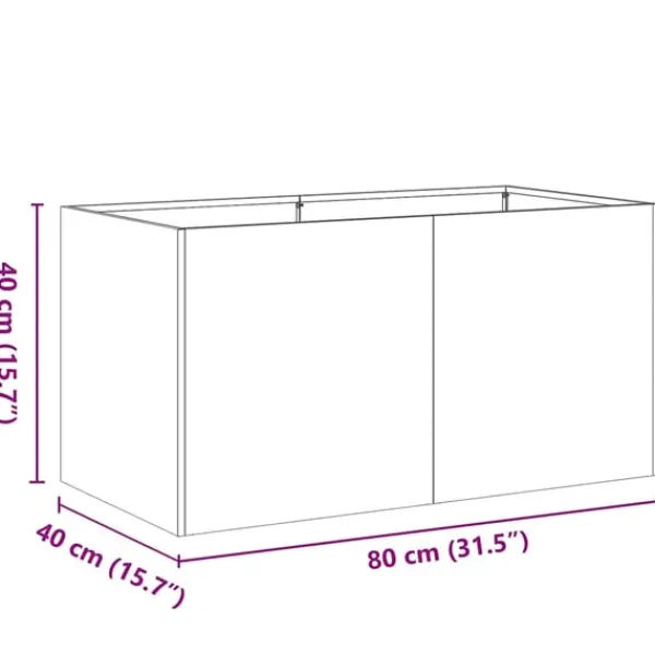 Discount Odlingslåda svart 80x40x40 cm kallvalsat stål Krukor & Växtbehållare