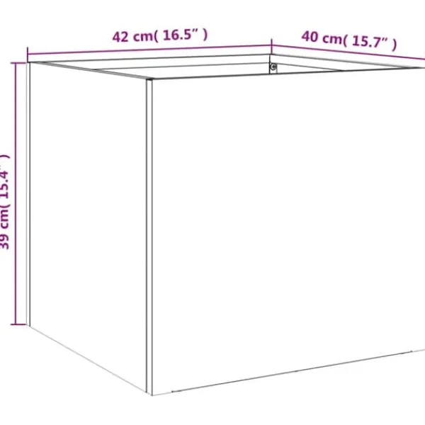 Odlingslådor 2 st svart 42x40x39 cm kallvalsat stål - Krukor & odlingslådor Krukor & Växtbehållare