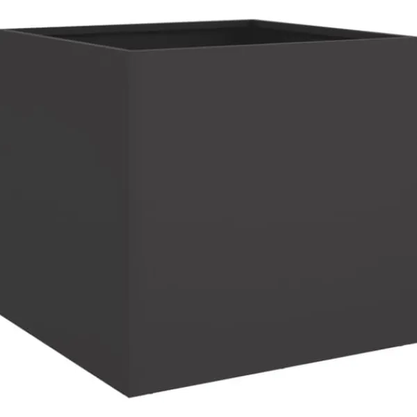 Odlingslådor 2 st svart 42x40x39 cm kallvalsat stål - Krukor & odlingslådor Krukor & Växtbehållare