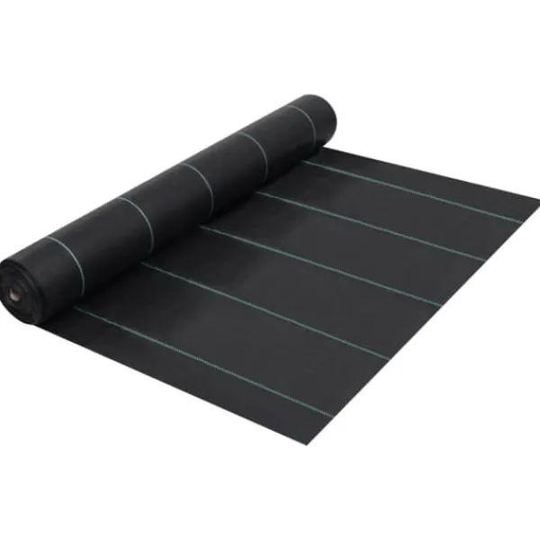 vidaXL Ogräsmatta svart 1x200 m PP - Trädgårdstyg