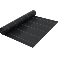 vidaXL Ogräsmatta svart 1x200 m PP - Trädgårdstyg