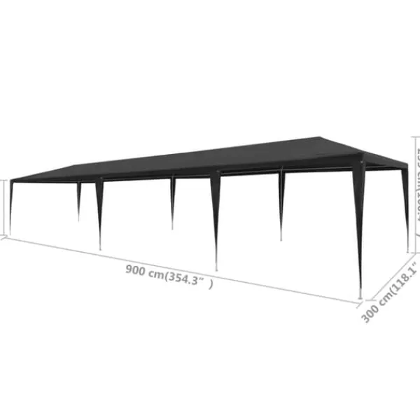 Discount Partytält PE 3x9 m antracit - Partytält & paviljoner Tält & Lusthus
