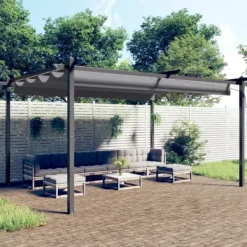 Outlet Paviljong med infällbart tak 4x3 m antracit - Partytält & paviljoner Tält & Lusthus