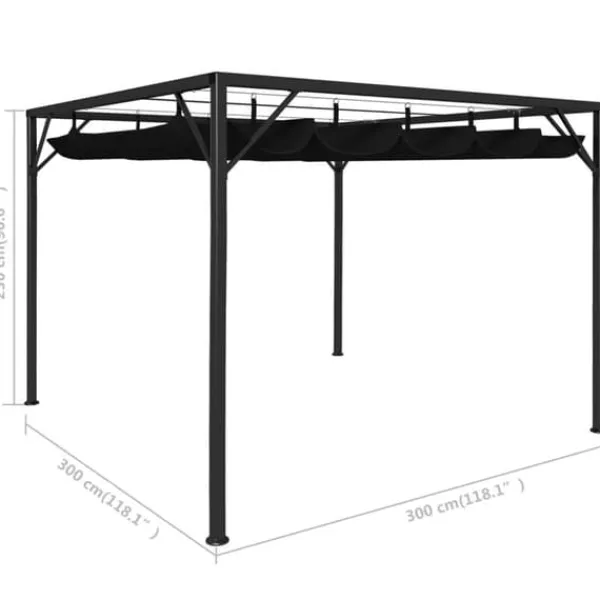New Paviljong med infällbart tak 3x3 m antracit - Partytält & paviljoner Tält & Lusthus