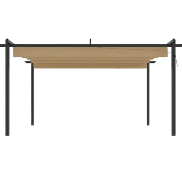 vidaXL Paviljong med infällbart tak 4x3 m taupe - Partytält & paviljoner