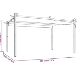 vidaXL Paviljong med infällbart tak 4x3 m taupe - Partytält & paviljoner