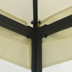 vidaXL Paviljong med nät 300x400x265 cm gräddvit - Partytält & paviljoner