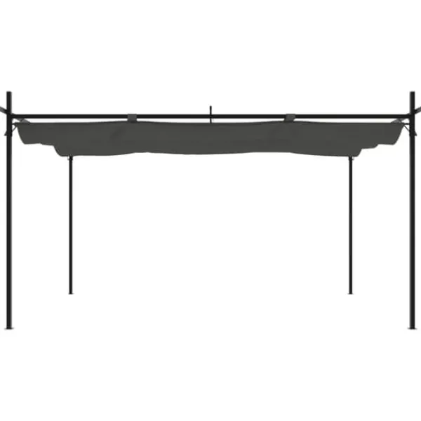 vidaXL Pergola med infällbart tak antracit 395x292x230 cm - Partytält & paviljoner
