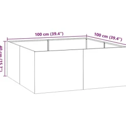 vidaXL Planteringskärl olivgrön 100x100x40 cm stål