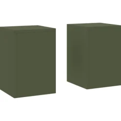 vidaXL Plantställ Set om 2 Olivgrön Kallvalsat stål 24 x 24 x 35 cm