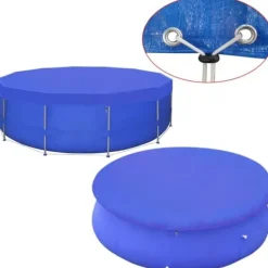 vidaXL Poolöverdrag PE runt 460 cm 90 g/m² - Poolskydd