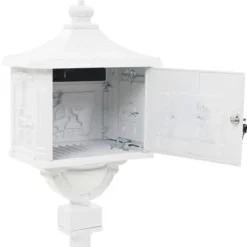 Postlåda på stolpe vintage stil rostfri aluminium vit - Brevlådor Postlådor & Brevlådor