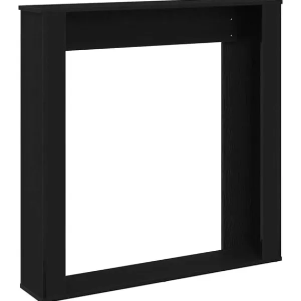 Öppen spis infattning svart ek 100x20x100 cm konstruerat trä Öppna Spisar