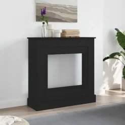 Best Öppen spis infattning svart ek 90x30x90 cm konstruerat trä Öppna Spisar