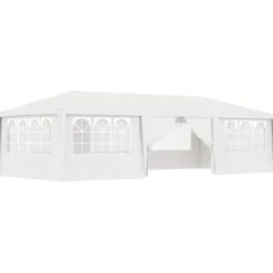 vidaXL Professionellt partytält med väggar 4x9 m vit 90 g/m² - Partytält & paviljoner