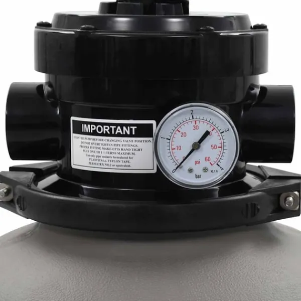 vidaXL Sandfilter med 4-vägsventil grå 350 mm