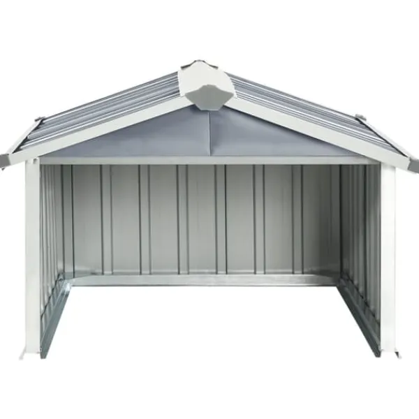 vidaXL Skjul för robotgräsklippare 92x97x63 cm galvaniserat stål grå - Förråd & Redskapsbodar
