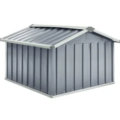vidaXL Skjul för robotgräsklippare 92x97x63 cm galvaniserat stål grå - Förråd & Redskapsbodar