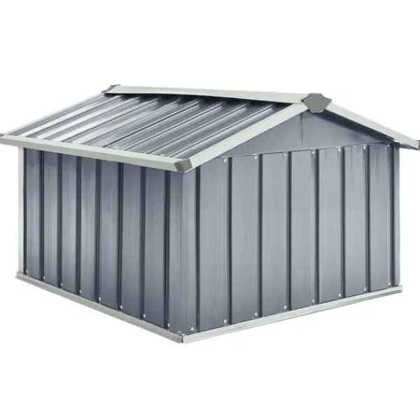 vidaXL Skjul för robotgräsklippare 92x97x63 cm galvaniserat stål grå - Förråd & Redskapsbodar