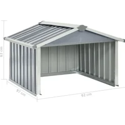 vidaXL Skjul för robotgräsklippare 92x97x63 cm galvaniserat stål grå - Förråd & Redskapsbodar