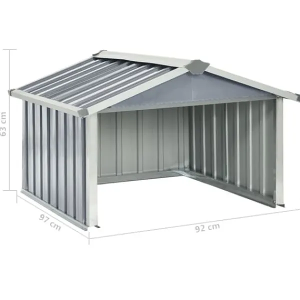 vidaXL Skjul för robotgräsklippare 92x97x63 cm galvaniserat stål grå - Förråd & Redskapsbodar