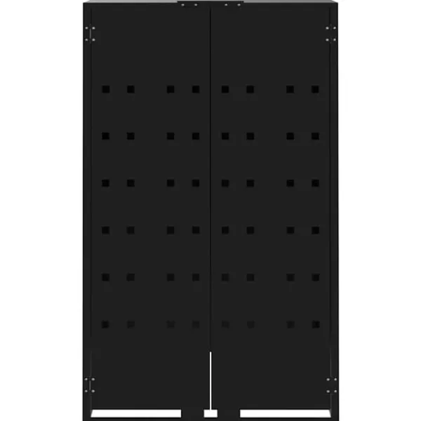 Outlet Skjul för sopkärl för 2 platser svart 138x79x117 cm stål Skjul, Garage & Carports