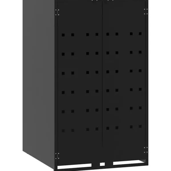 Best Skjul för sopkärl svart 69x79x117 cm stål Skjul, Garage & Carports