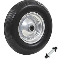 Skottkärra Hjul med Solid PU Axel 4,00-8 390 mm Trädgårdsverktyg