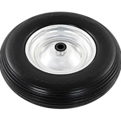 vidaXL Skottkärrehjul med axel massiv PU 4.00-8 390 mm