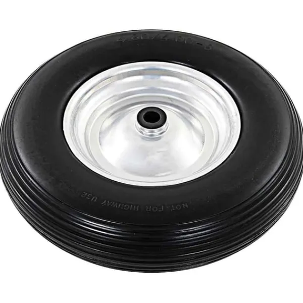 vidaXL Skottkärrehjul med axel massiv PU 4.00-8 390 mm