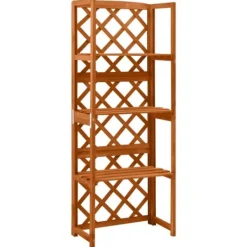 vidaXL Spaljé med hyllor 55x30x140 cm massivt granträ - Bersåer, spaljéer & pergolor
