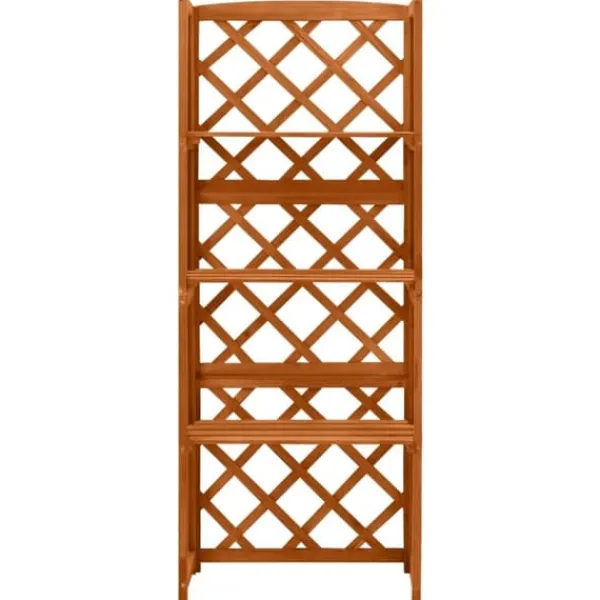 vidaXL Spaljé med hyllor 55x30x140 cm massivt granträ - Bersåer, spaljéer & pergolor