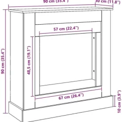 vidaXL Spiselkrans artisan ek 90x30x90 cm konstruerat trä