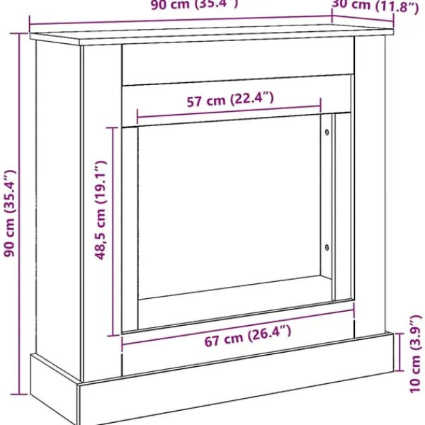 vidaXL Spiselkrans artisan ek 90x30x90 cm konstruerat trä