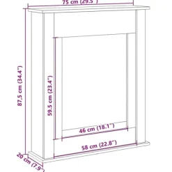 vidaXL Spiselkrans artisan ek 75x20x87,5 cm konstruerat trä