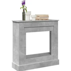 New Spiselkrans betonggrå 90x30x90 cm konstruerat trä Öppna Spisar