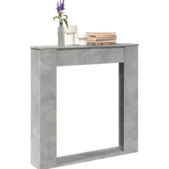 Best Spiselkrans betonggrå 100x20x100 cm konstruerat trä Öppna Spisar