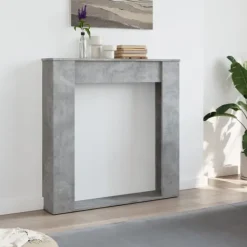 Best Spiselkrans betonggrå 100x20x100 cm konstruerat trä Öppna Spisar