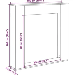 Best Spiselkrans betonggrå 100x20x100 cm konstruerat trä Öppna Spisar