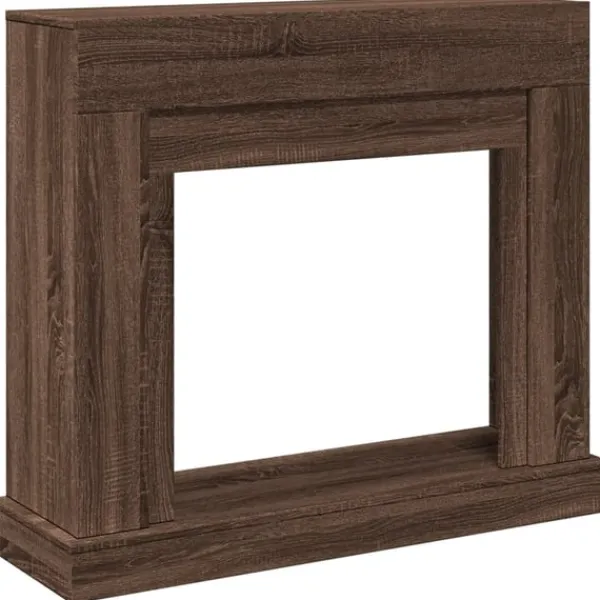 Clearance Spiselkrans brun ek 100x30x87,5 cm konstruerat trä Öppna Spisar