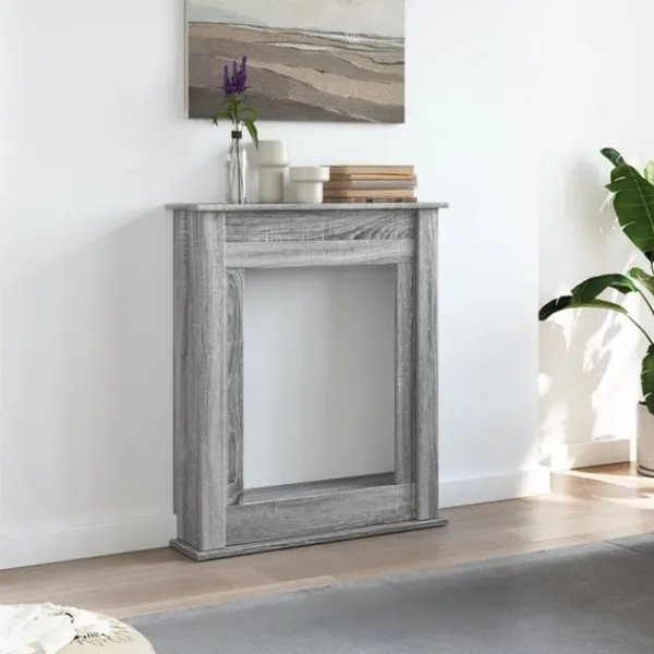 New Spiselkrans grå sonoma 75x20x87,5 cm konstruerat trä Öppna Spisar