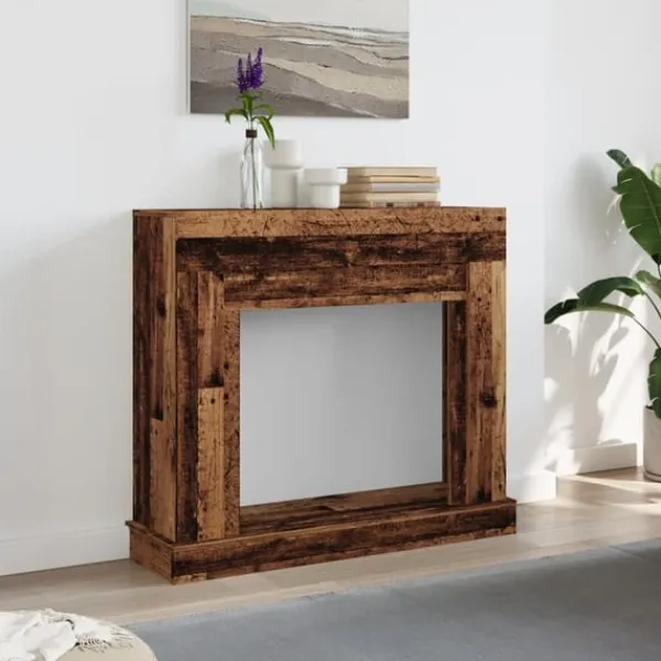Sale Spiselkrans åldrat trä 100x30x87,5 cm konstruerat trä Öppna Spisar