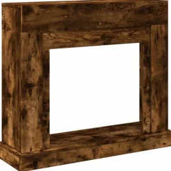 Online Spiselkrans rökfärgad ek 100x30x87,5 cm konstruerat trä Öppna Spisar